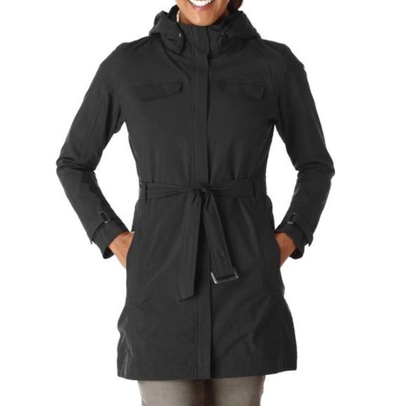 REI Jackets & Coats Rei Coop Elements Black La Selva Trench Belted